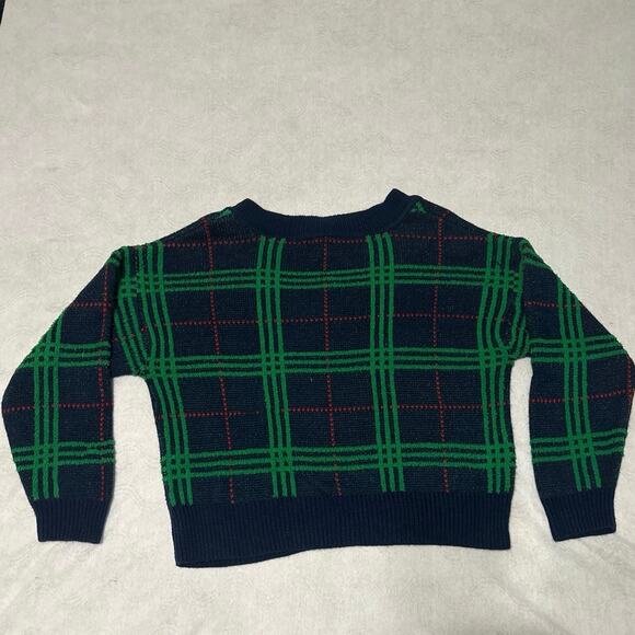 Crown & Ivy v neck plaid pullover sweater woman’s size medium, blue, green, red - Picture 2 of 4
